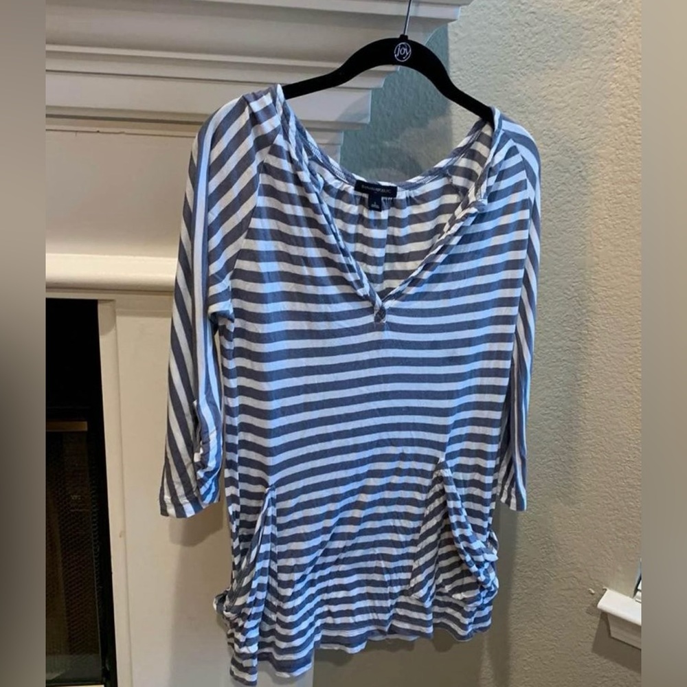 Banana Republic striped 3/4 sleeve top size small